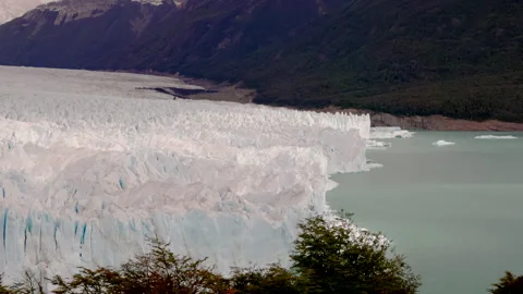 A view of the northern section of the terminus of perito moreno glacier Stock Footage 277191584