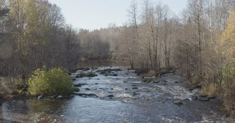 View of Nukarinkoski rapids. Stock Footage 200426696