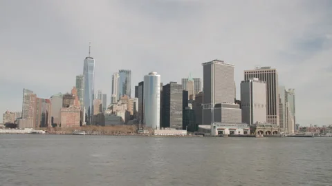 View of NYC from the river Stock Footage 172334243
