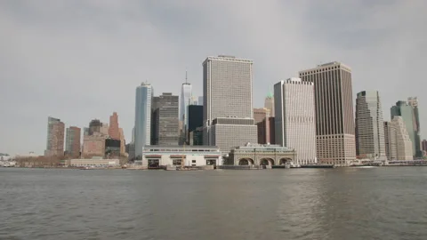 View of NYC from the river Stock Footage 172334475