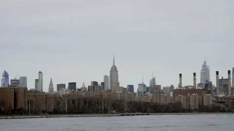 View of NYC from the river Stock Footage 172340460