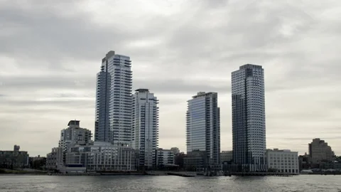 View of NYC from the river Stock Footage 172342441