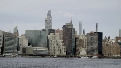 View of NYC from the river Stock Footage 172343253