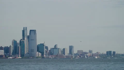 View of NYC from the river Stock Footage 201627058