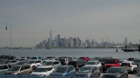 View of NYC from the river Stock Footage 201634428