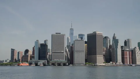 View of NYC from the river Stock Footage 201637743