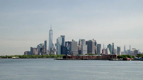 View of NYC from the river Stock Footage 201640398