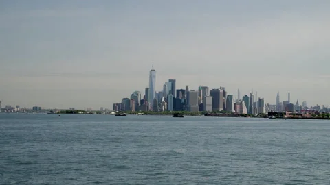 View of NYC from the river Stock Footage 201641230
