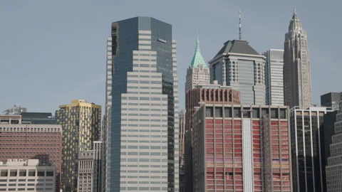 View of NYC from the river Stock Footage 201642390