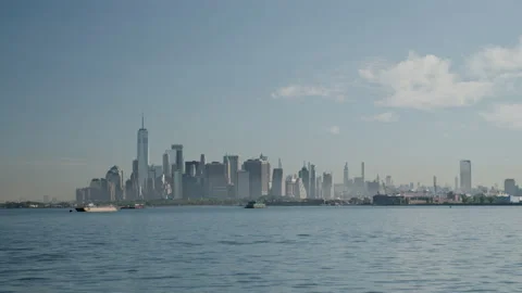 View of NYC from the river Stock Footage 201644837
