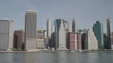 View of NYC from the river Stock Footage 201644955