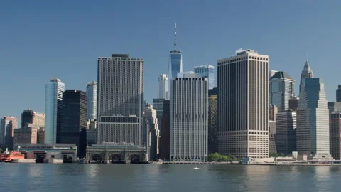View of NYC from the river Stock Footage 201647007