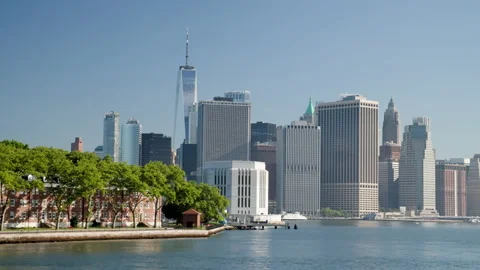 View of NYC from the river Stock Footage 201647060