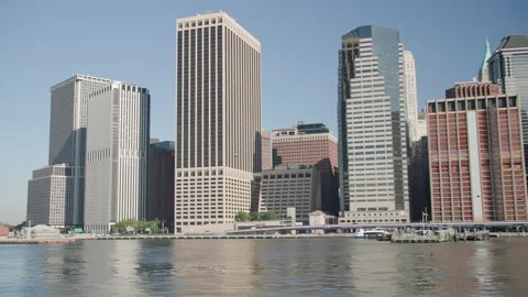 View of NYC from the river Stock Footage 201648349