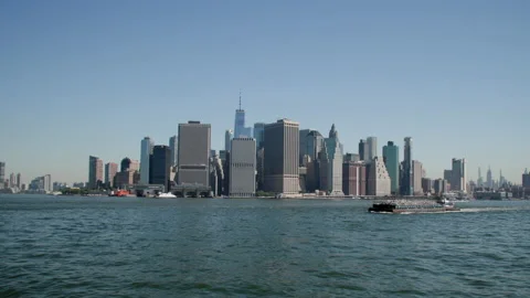 View of NYC from the river Stock Footage 201651255