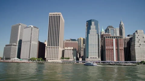 View of NYC from the river Stock Footage 201655925