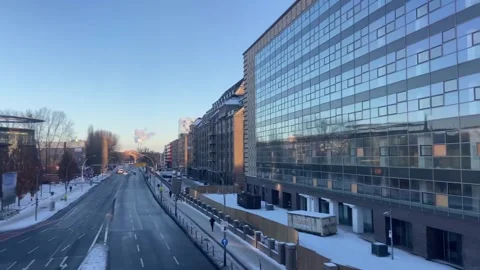 View from Oberbaum Bridge to Stralauer Allee in Berlin January 11 2026 Stock Footage 327665502