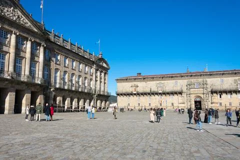 View of Obradoiro Square 스톡 사진