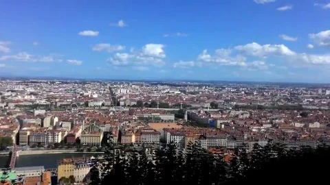 The View From The Observation Deck On The City Of Lyon Stock Footage 69161815