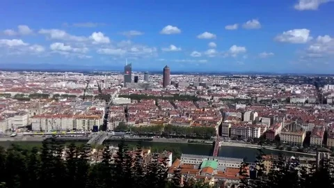 The View From The Observation Deck On The City Of Lyon Stock-Footage 69161969
