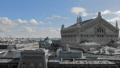 View from the observation deck of the gallery La Fayette Paris from a height. In Stock Footage 115982841