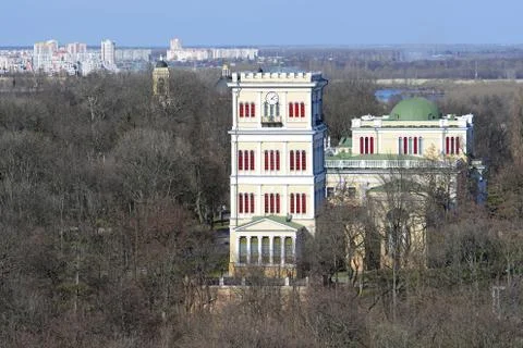 View from the observation deck to the Gomel palace and park ensemble. Early s Stock-Fotos
