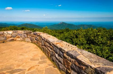 View from the observation deck on hawksbill mountain, shenandoah national par Stock Photos