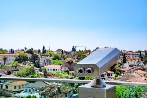 View from the observation deck on the roofs of the old buildings of the old c Foto stock