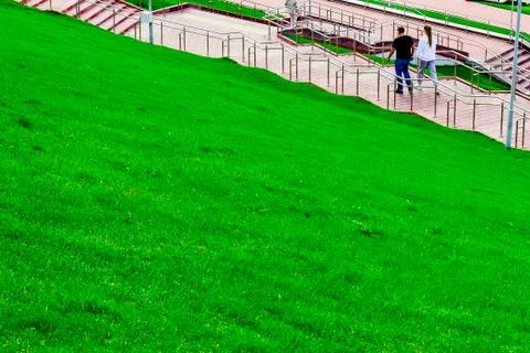 View from the observation deck in the summer Stock Photos