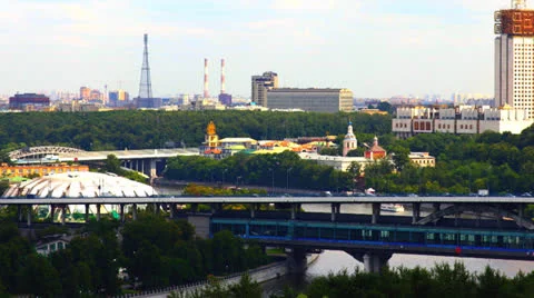 View from the observation deck Vorobyovy Gory Stock Footage 25855482