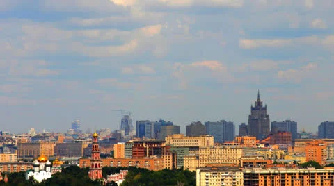 View from the observation deck Vorobyovy Gory panorama Stock Footage 25873464