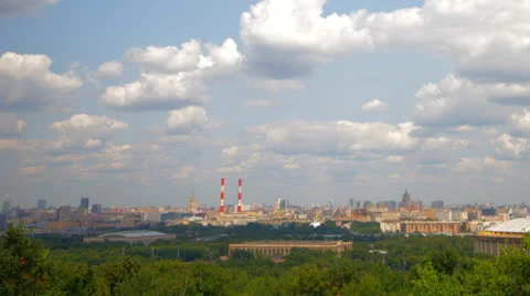 View from the observation deck Vorobyovy Gory panorama Stock Footage 25873791