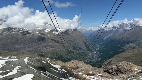 View From Observation Deck of Zermatt, Switzerland Stock Footage 198217823