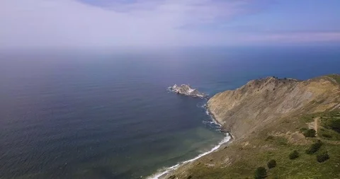 View of the ocean after a long hike Stock Footage 96648768