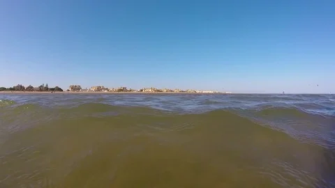 View on ocean and blue sky Stock Footage 80643679
