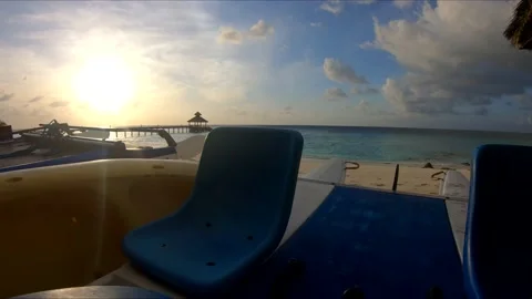 View of the ocean from a boat station Stock Footage 155727013