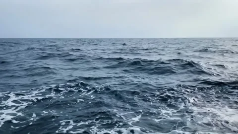 View of the ocean from a boat while sailing Stock Footage 264054512