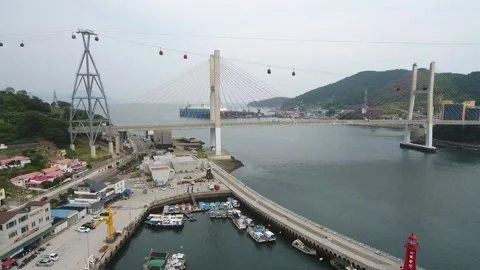 View of the ocean city Video stock 310161232