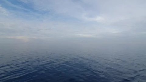 View of ocean currents and waves with a background of sky and clouds Video stock 297024558