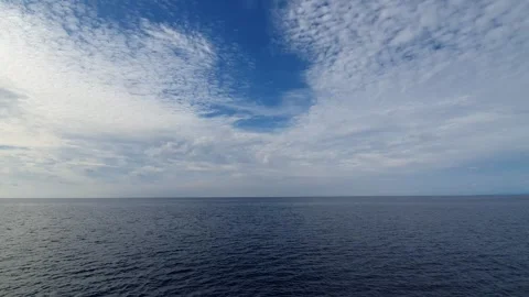 View of ocean currents and waves with a background of sky and clouds Stock Footage 297029494
