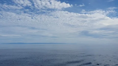 View of ocean currents and waves with a background of sky and clouds Stock Footage 297044768