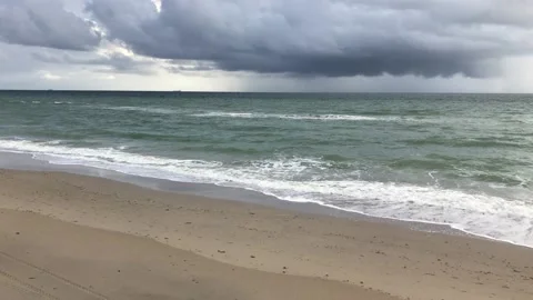 View of ocean at dawn in Hallandale Beach, Florida Stock Footage 148539537