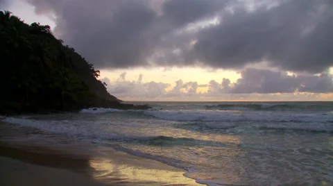 View of ocean at dusk Video stock 57814406