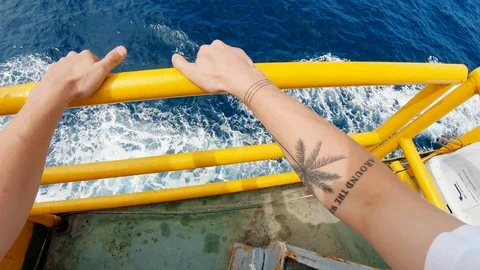 View of the ocean from a ferry in Bali Stock Footage 125994318