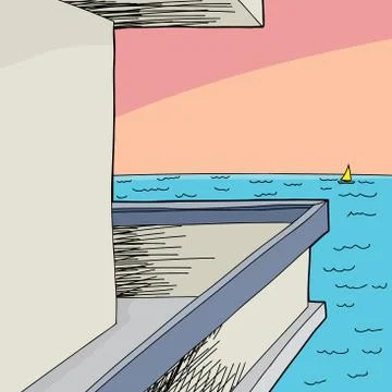 View of ocean Stock Illustration