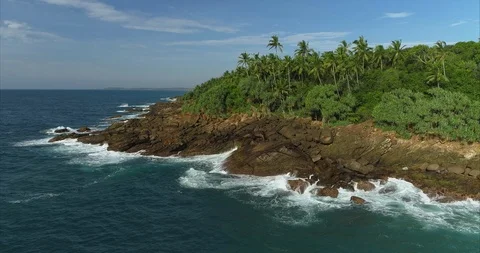 View from the ocean to the island. Stock Footage 120696356
