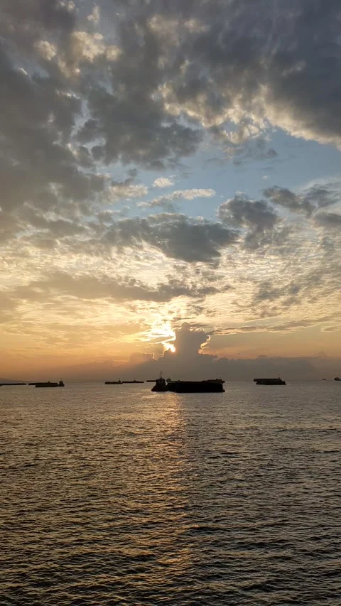 The view of the ocean that looks like it is glowing in Indonesia Stock Footage 292506007