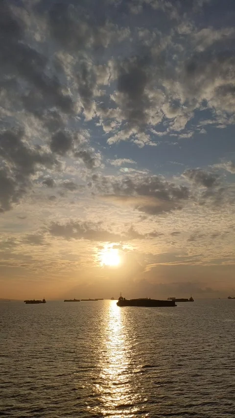 The view of the ocean that looks like it is glowing in Indonesia Stock Footage 292506479