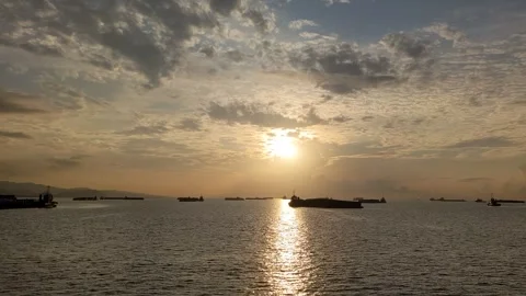 The view of the ocean that looks like it is glowing in Indonesia Stock Footage 292506582