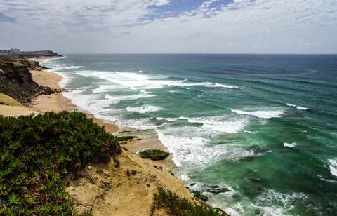 View to the ocean from rocks Foto stock